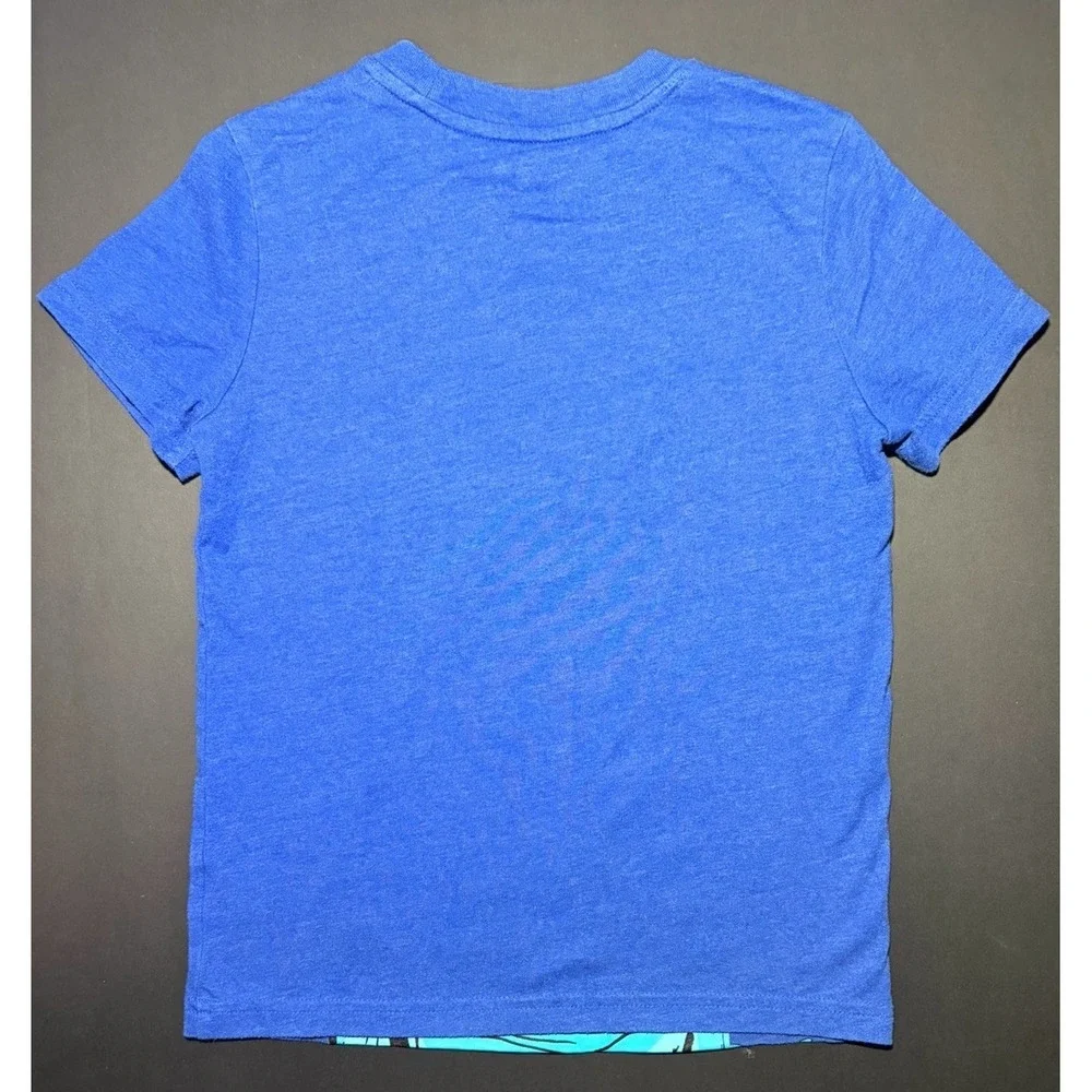 Cat & Jack Boys 2016 Unisex Kids Sz Small 6/7 Blue Shark Heart Valentine's Day‎